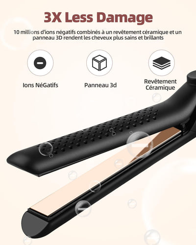 CkeyiN Glätteisen, Lockenstab, 2 in 1, 360 ° Airflow Styler, professioneller Haarglätter aus Keramik