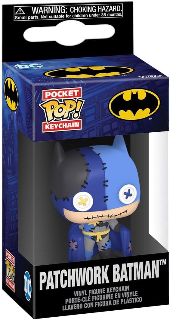 Funko Pop! Keychain: Patchwork - Batman - DC Comics - Neuartiger Schlüsselanhänger - Vinyl-Minifigu