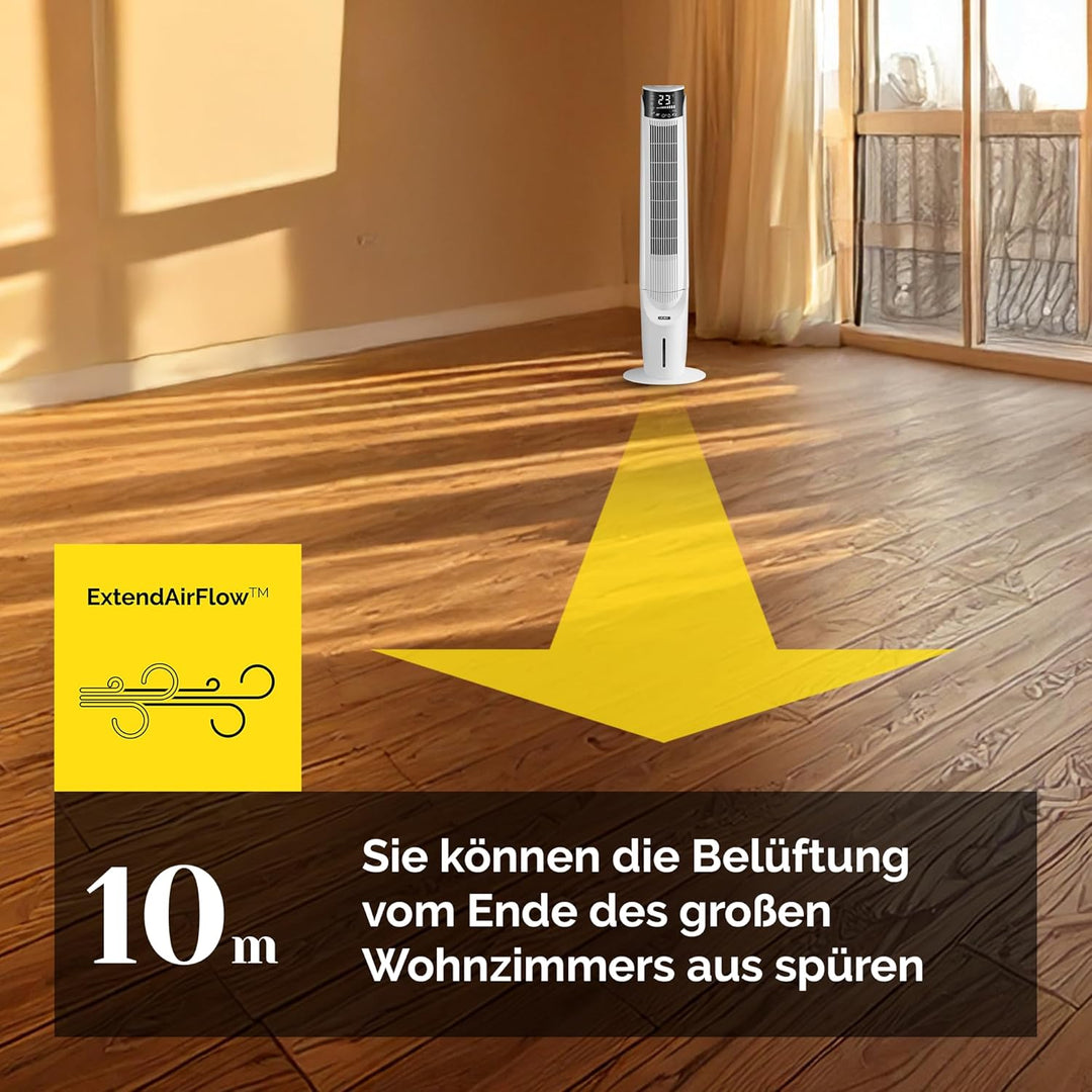 Yoer Luftkühler mit Wasserkühlung, 6-in-1 Ventilator, Luftbefeuchter, Ionisator, Luftreiniger, Aroma