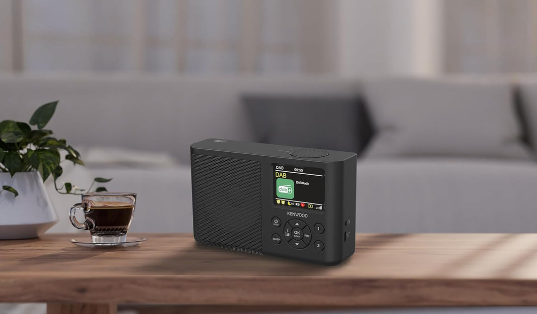 Kenwood CR-M33DAB-B - Tragbares DAB+ Radio mit Bluetooth, integriertem Li-Ion Akku & 6,1cm Farbdispl