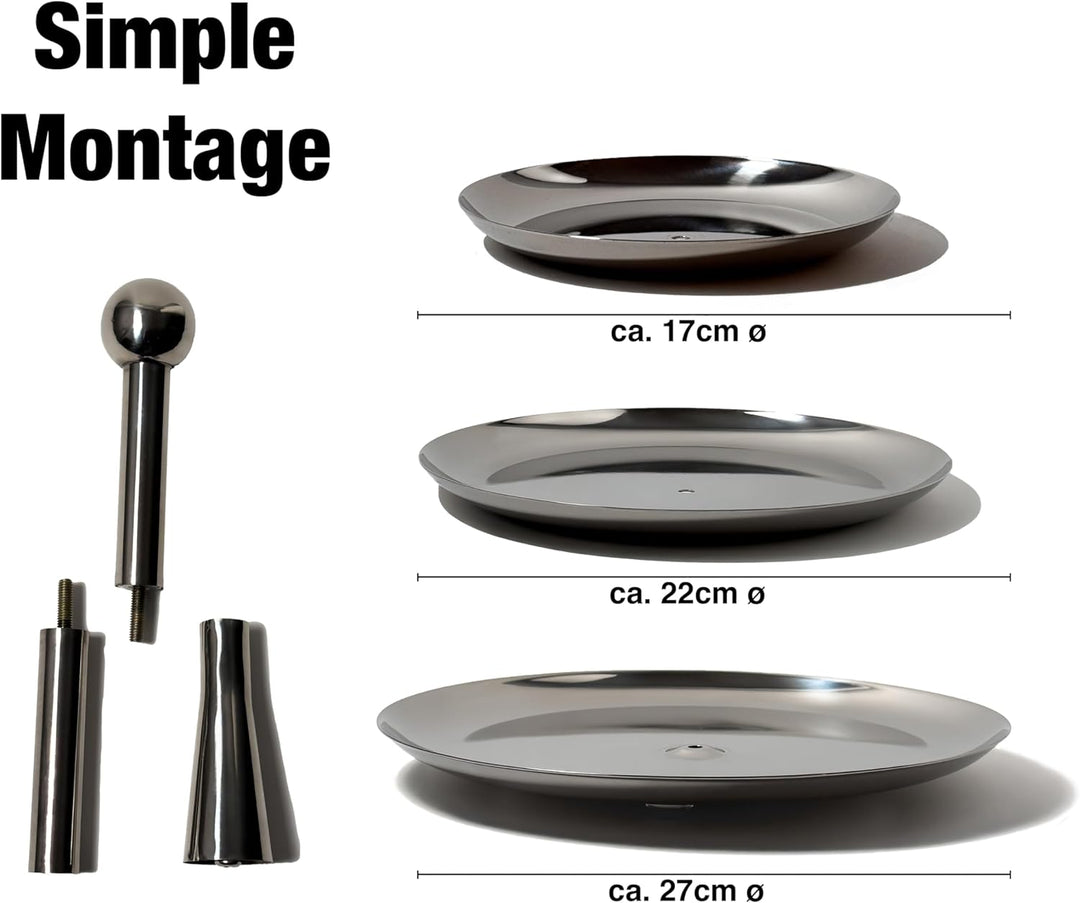 Etagere 3 Etagen aus Edelstahl – Robuster Servierturm für Küche & Buffet – Elegantes Design für Kuch