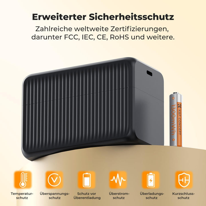 K&amp;F CONCEPT AAA Batterien AAA Akku AAA Wiederaufladbare Lithium Akkus | 12 Pack 1,5V AAA Lithium Bat