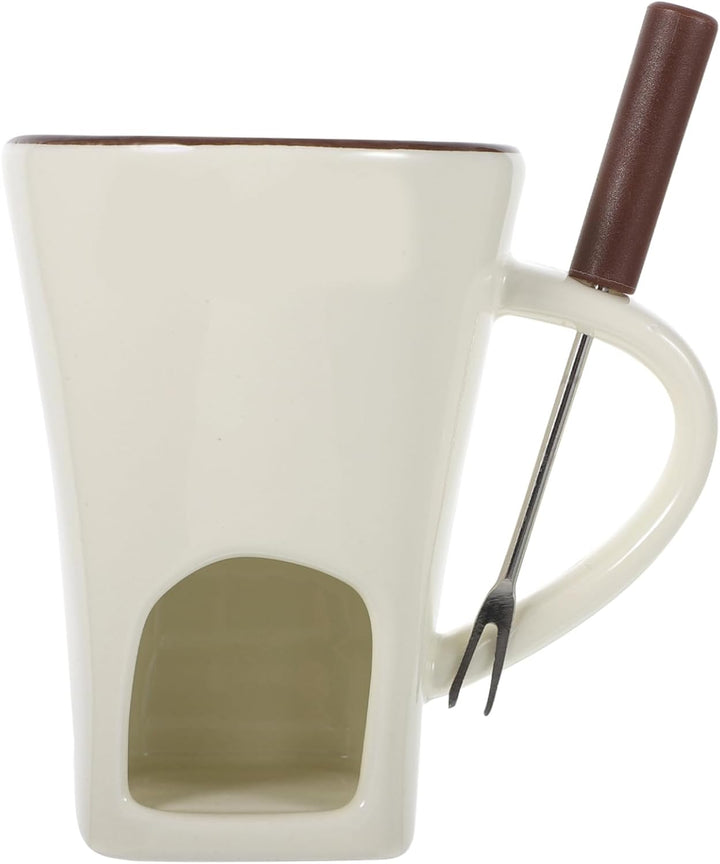 BESTonZON Eisbecher 1 Set Schokoladenfondue-Becher Keramik-Butterwärmer-Set Mini-Schmelz-Hot-Pot-Tas