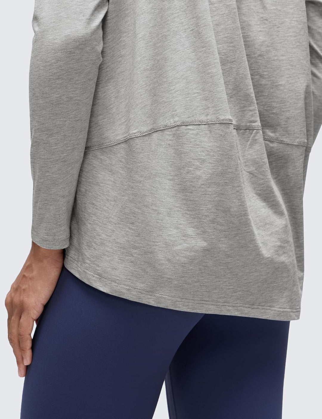 CRZ YOGA Damen Sport Langarmshirt Fitness Yoga Langarm Shirt Leichte Freizeit Longsleeve Baumwolle O
