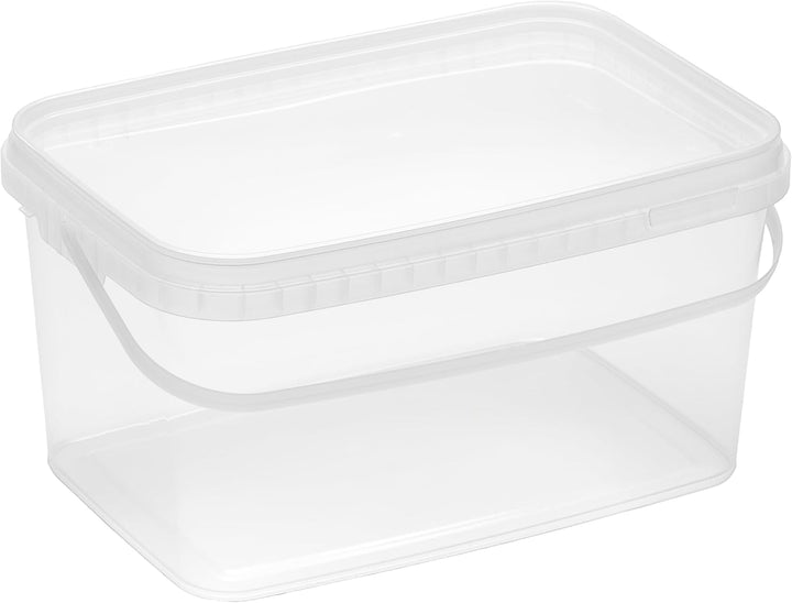 Nipter Eimer mit Deckel 5l, Eimer 5,8l rechteckig, Plastikeimer transparent, stapelbar, 15 Stück 5L
