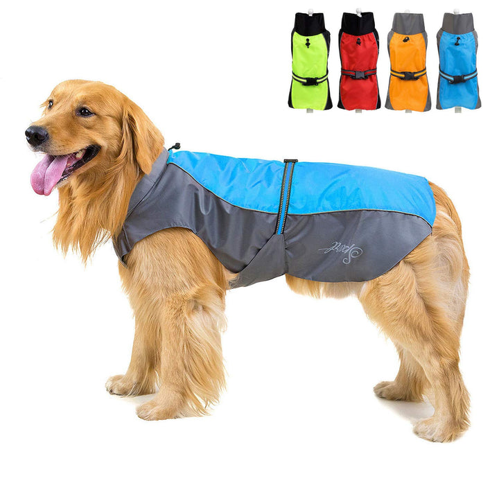 Zunea Wasserdichter Regenmantel für Mittelgrosse und Grosse Hunde Reflektierend Regenjacke Leicht Wi