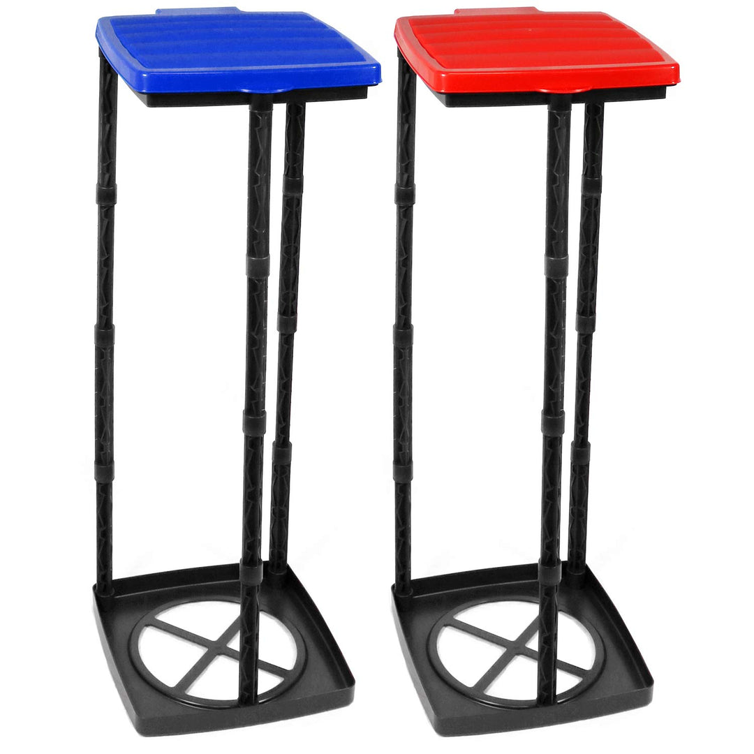 com-four® 2x Müllsackständer mit Deckel - in 3 möglichen Höhen aufbaubar - optimal für Heim, Garten,