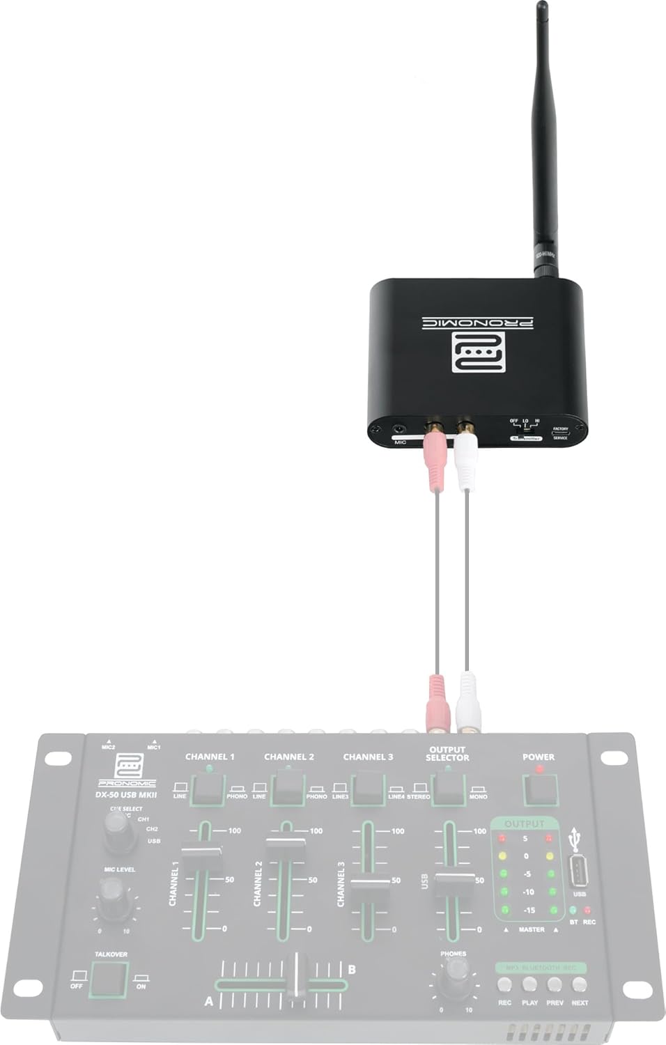 Pronomic SDT-40 Silent Disco V2 Sender - 863-865 MHz UHF Funkübertragung - bis 100 m Reichweite - St