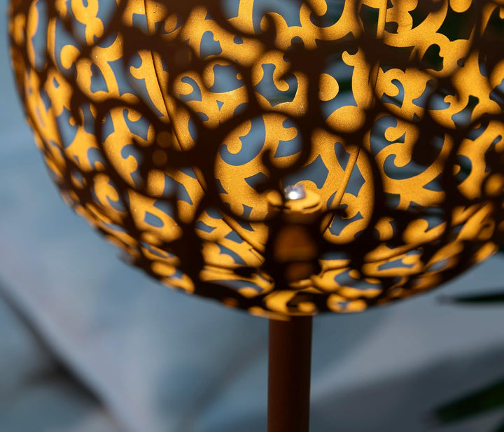 Dehner Solarstab Lagos, Kugelleuchte, Lichtfarbe warmweiss, Ø 16 cm, Höhe 120 cm, Metall/Kunststoff,