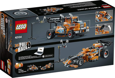 LEGO 42104 Technic Renn-Truck oder Rennauto, 2-in-1 Modell mit Rückziehmotor, Sammlung von Rennfahrz