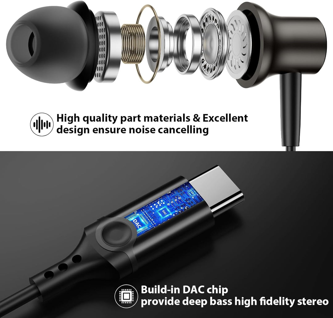 USB C Kopfhörer für Samsung Galaxy A36 A56 A26 A17 A54 A34 A35 A55 S25 Pixel 10 9 8 Pro Kopfhörer mi
