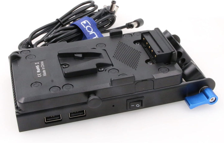Eonvic V Mount Akkuplatte für Sony BMPCC 4K/6K DSLR Kamera V Lock Plate Netzteil mit 15 mm Stangenkl
