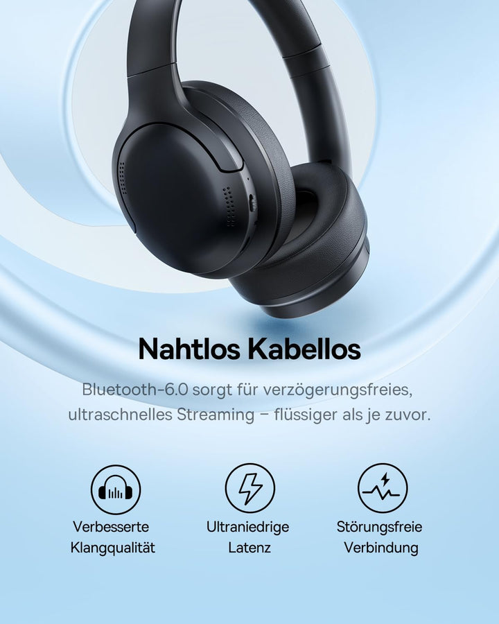 Baseus BH1 Lite Bluetooth Kopfhörer, Leichter & Komfort Kabellose Headphones mit Kristallklarer Klan