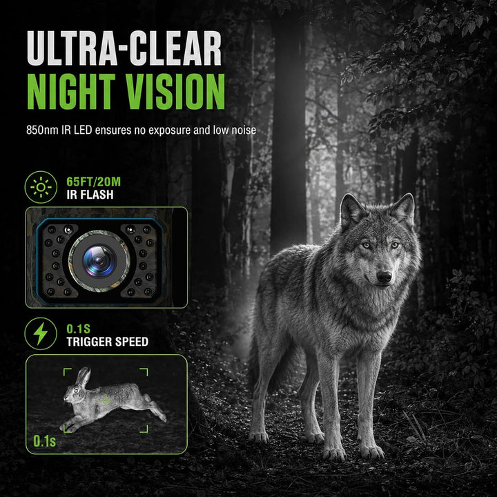 Solar Wildkamera mit Handyübertragung App,WLAN Bluetooth Wildtierkamera