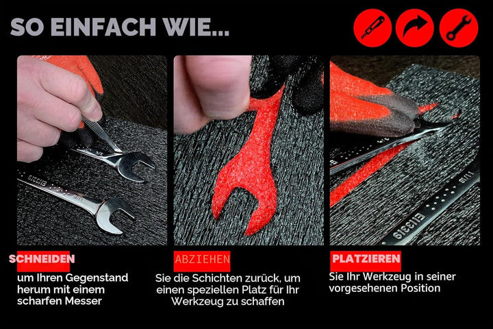 Shadow Foam Multi-Packs - Pack of 3: 600mm x 420mm x 50mm | Cut and Peel Foam für Werkzeugkästen, We