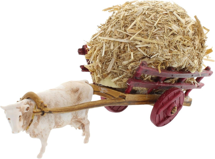 Moranduzzo Wagen mit Heu Geeignet für Krippe 6 cm Massstab 1:32 – MINI 6 – Unzerstörbare Figuren, Ha