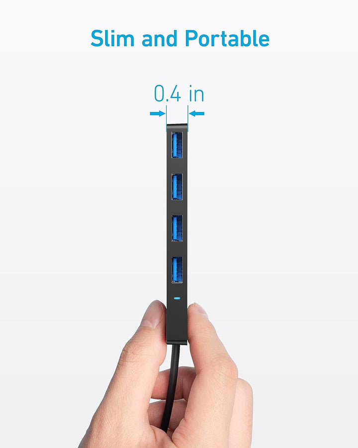 Anker USB-C Hub, 4 Port USB 3.0 Datenhub mit 5 Gbit/s Datenübertragung, 60cm Erweiterungskabel (ohne