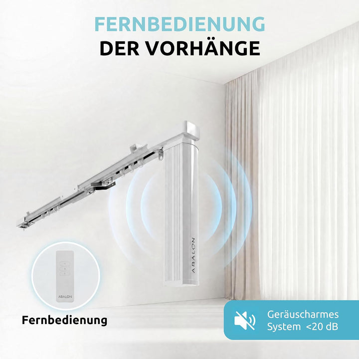 ABALON Motorisierte Vorhangschiene mit Fernbedienung (Not Wifi), 1-8 Meter, Aluminium, elektrische v