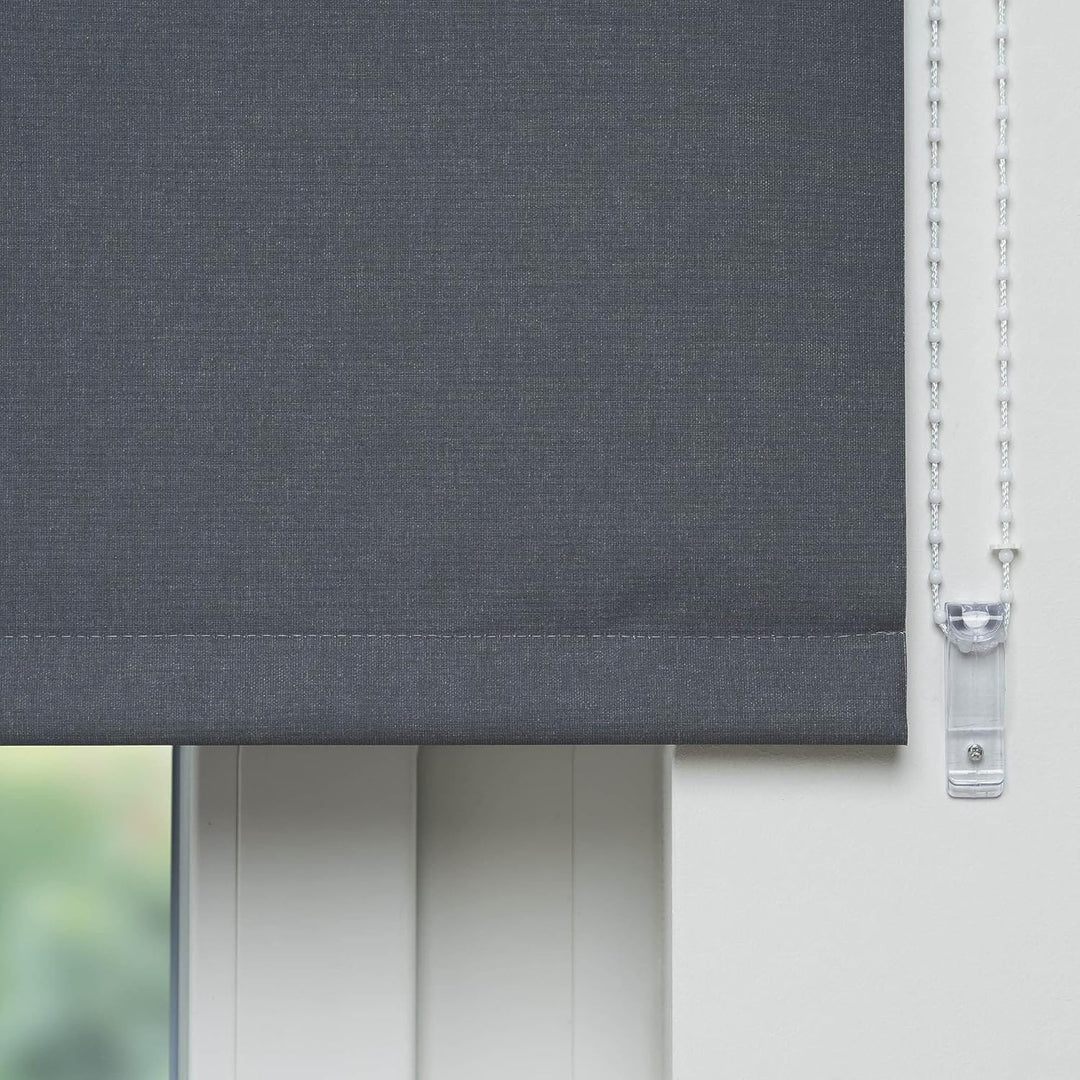 Liedeco® Rollo, Fenster Rollo, Kettenzug-Rollo / 62 x 180 cm (Breite x Höhe), dunkelgrau/Verdunkelnd