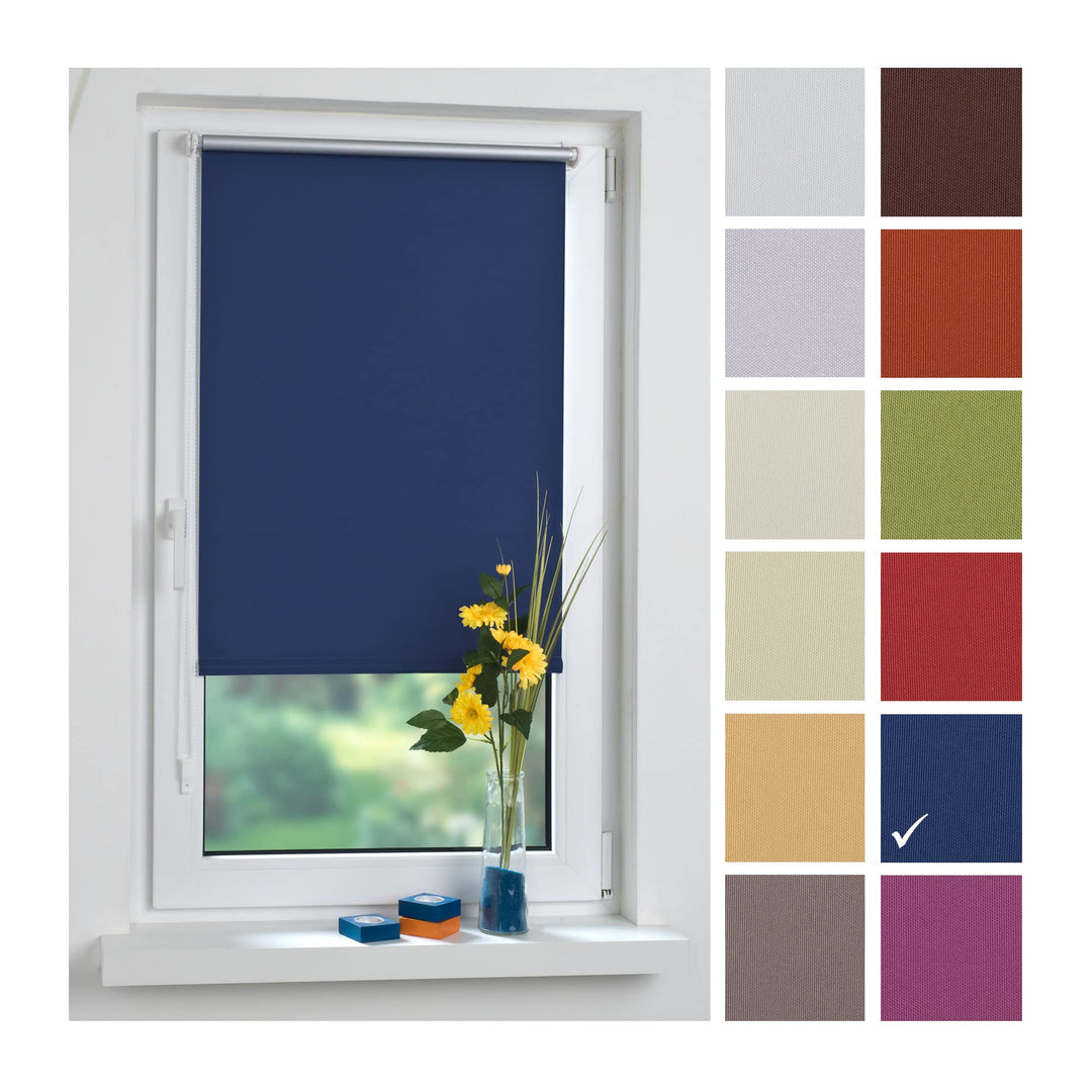 Liedeco® Rollo Klemmfix Thermobeschichtet - 100 x 150 cm blau (Breite x Höhe) / lichtundurchlässig B