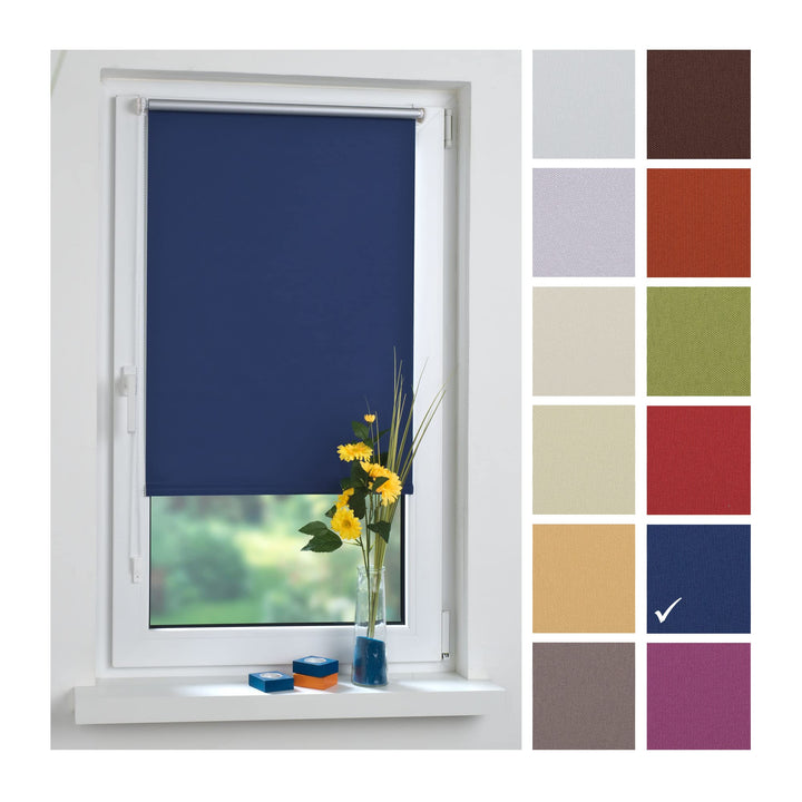 Liedeco® Rollo Klemmfix Thermobeschichtet - 100 x 150 cm blau (Breite x Höhe) / lichtundurchlässig B