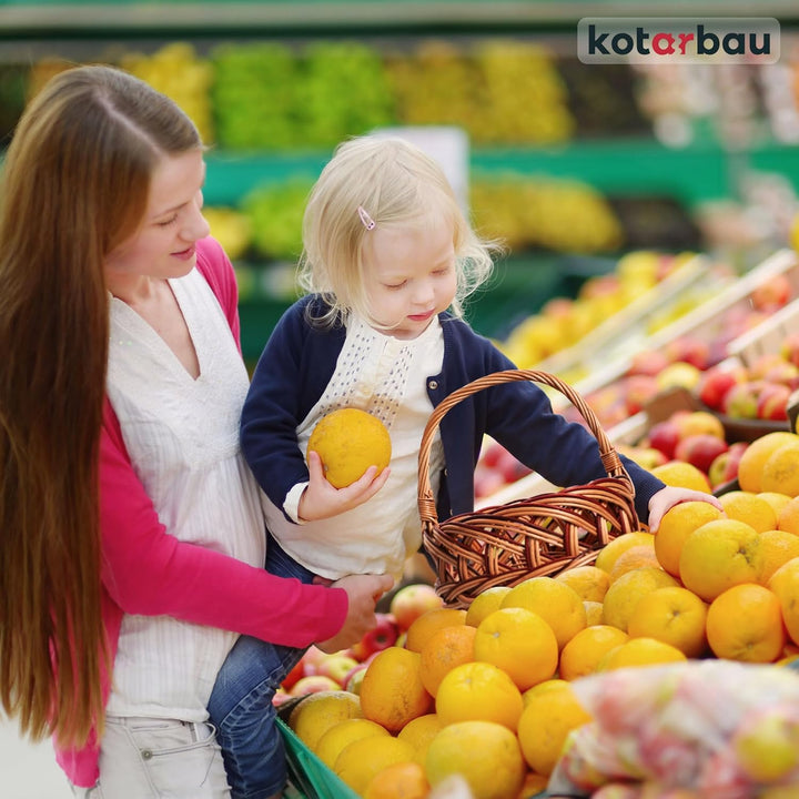 KOTARBAU® Weidenkorb mit Henkel Kinder 290 x 220 x 200 mm Kinder Ostern Körbchen kleiner Weidenkorb