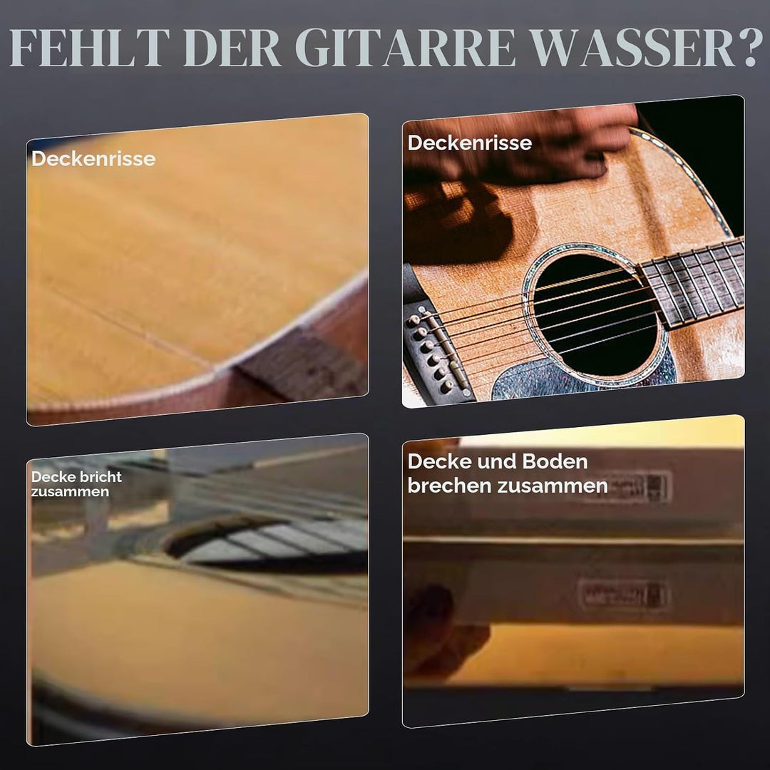 Gitarren Luftbefeuchter, 2 in 1 Hygrometer mit 100ml Tropfflasche für Akustikgitarren Konzertgitarre