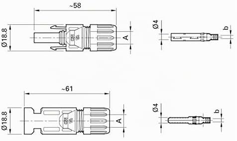 10 Paar MC4 Stecker Kupplungssteckverbinder 10 mm² PV-KST4/10II & PV-KBT4/10II 10 Paar 10mm², 10 Paa