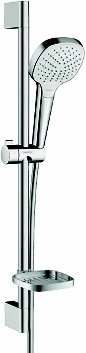 hansgrohe Croma Select E Vario Duschset 0,65m, 3 Strahlarten, mit Seifenablage, Weiss/Chrom Weiss/Ch
