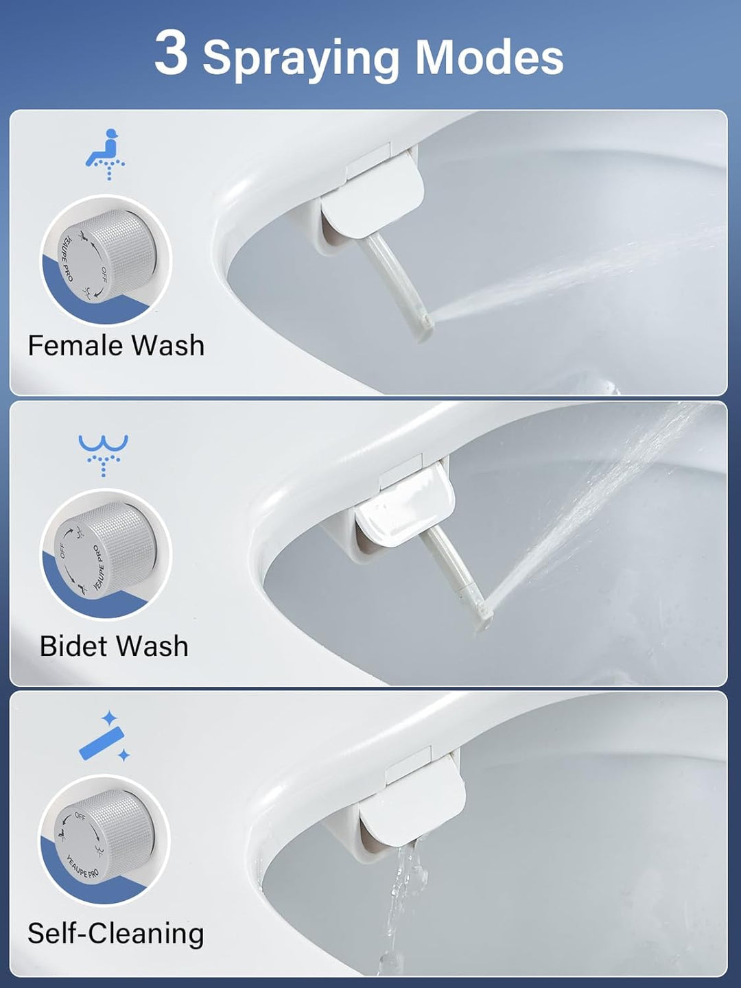 YEAUPE PRO Toilettendeckel mit Bidet, YEAUPE PRO WC Sitze mit Absenkautomatik, nicht elektrisch, mit