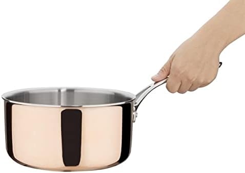 Vogue Induction Tri-Wall Copper Saucepan - 200mm 8"
