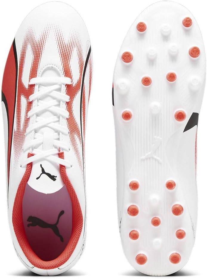 PUMA Herren Ultra Play Mg Fussballschuh 42.5 EU Puma White Puma Schwarze Feuer Orchidee, 42.5 EU Pum