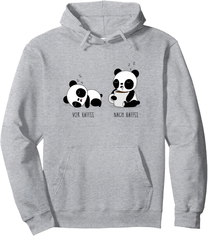 Süsser lustiger Morgenmuffel Spruch mit Kaffee Panda Pullover Hoodie