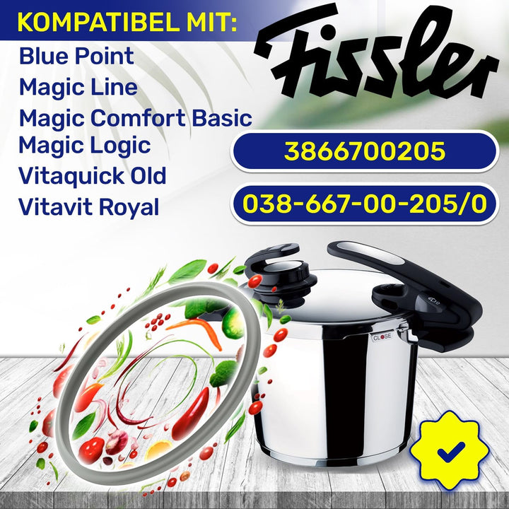 MONTERAL Dichtung für Schnellkochtopf – Durchmesser Ø 22 cm - 038-667-00-205/0 3866700205 für Fissle