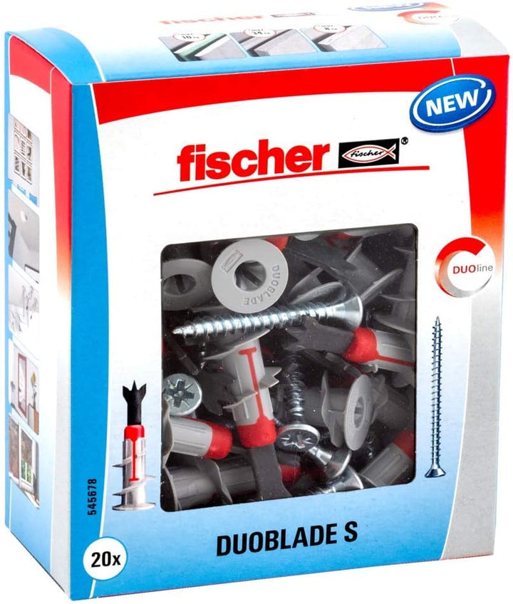 fischer RED-BOX DUOPOWER + Schrauben, Sortimentbox, 280-teilig & DUOBLADE S, selbstbohrender Gipskar