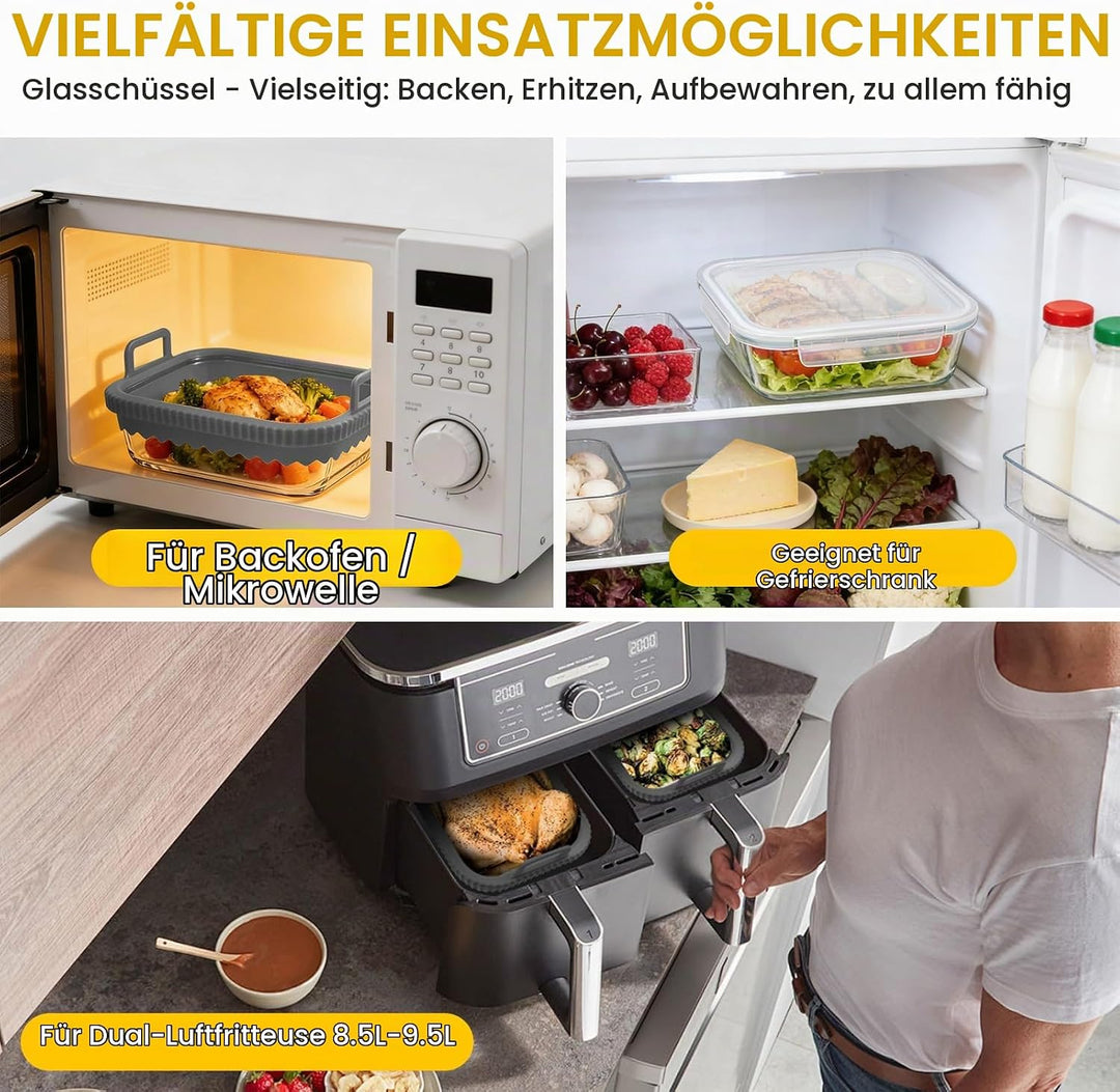 Airfryer Zubehör für Ninja Heissluftfritteuse AF400EU//DZ400EU/ COSORI Heissluftfritteuse 2 Kammern