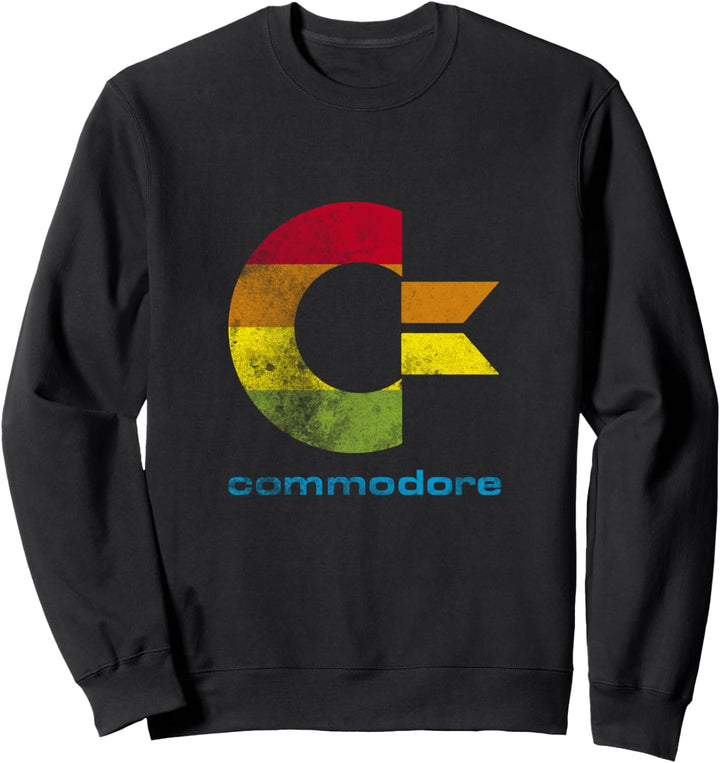 COMMODORE - C64 - Grossbuchstabe Rainbow-Farbstreifen Effect Sweatshirt