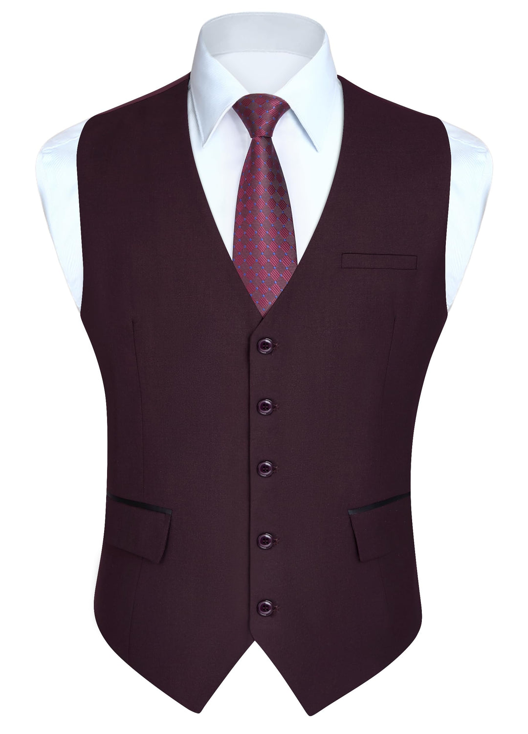 HISDERN Anzugweste für Herren Elegant Hochzeit Weste Klassische Einfarbig Casual Businessweste Forme