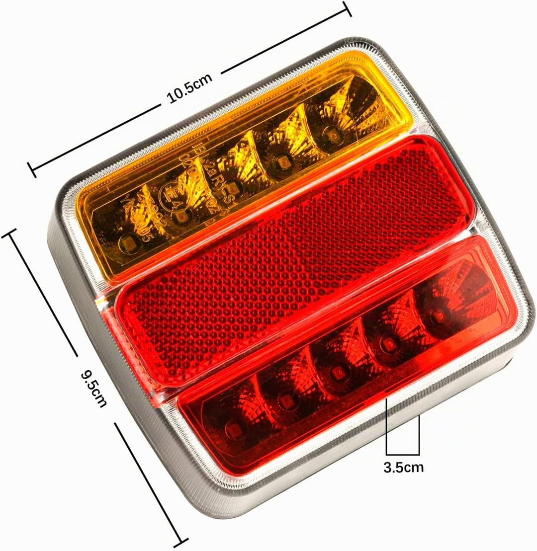 Yuanjoy 2 Stück 12 V LED-Rücklichter für Anhänger, 5 Funktionen - mit Bremslichter, Blinker, Positio