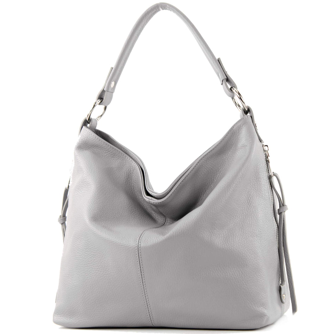 modamoda de Damen Schultertasche, Leder T160 Telegrau, Telegrau
