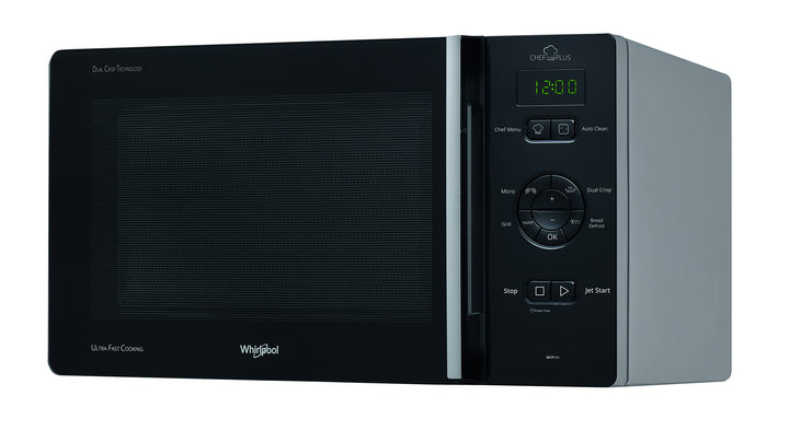 Whirlpool MCP 345 BL, Mikrowelle, 25 Liter silber/schwarz Silber / Schwarz, Silber / Schwarz