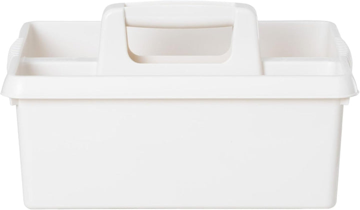Tragbarer Organizer für Putzmittel 38x32x15 cm Weiss Werkzeugträger Gartengerätekorb Schuhputzkasten
