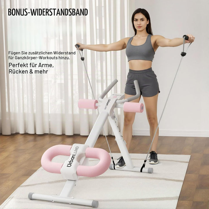 bauchtrainer für zuhause, Verstellbarer Bauchtrainer mit LCD-Monitor, zusammenklappbares Bauchmuskel