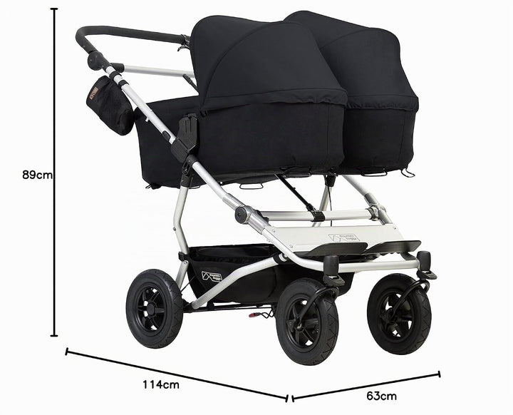 Mountain Buggy Doppelkinderwagen Side-by-Side mit 4 Rollen schwarz, schwarz