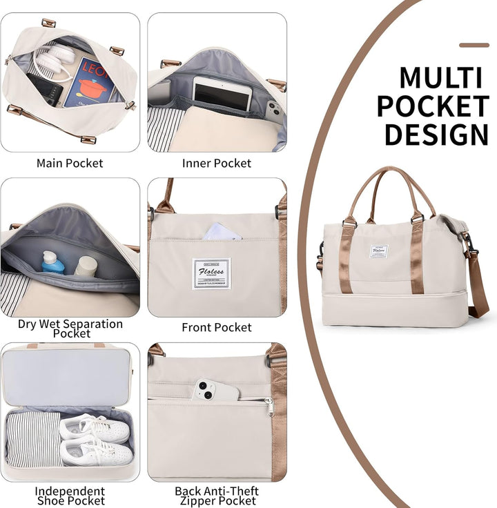 Sporttasche Damen,Reisetasche mit grosser Kapazität,Tragbar Reisetaschen,wasserdichte Sporttasche mi