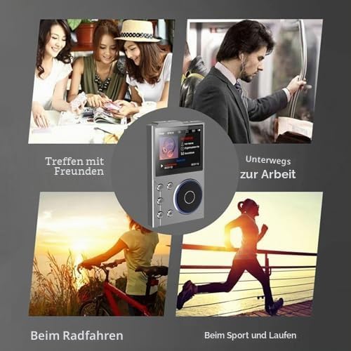 HiFi-MP3-Player mit Bluetooth, Verlustfreier DSD-hochauflösender Digitaler Audio-Musik-Player, Tragb