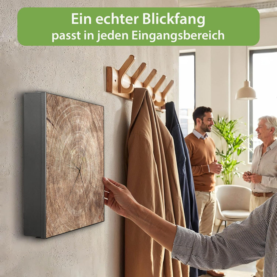 banjado Grosser Schlüsselkasten Metall - Schlüsselbox 30x30cm mit 32 Haken - Schlüsselkasten modern