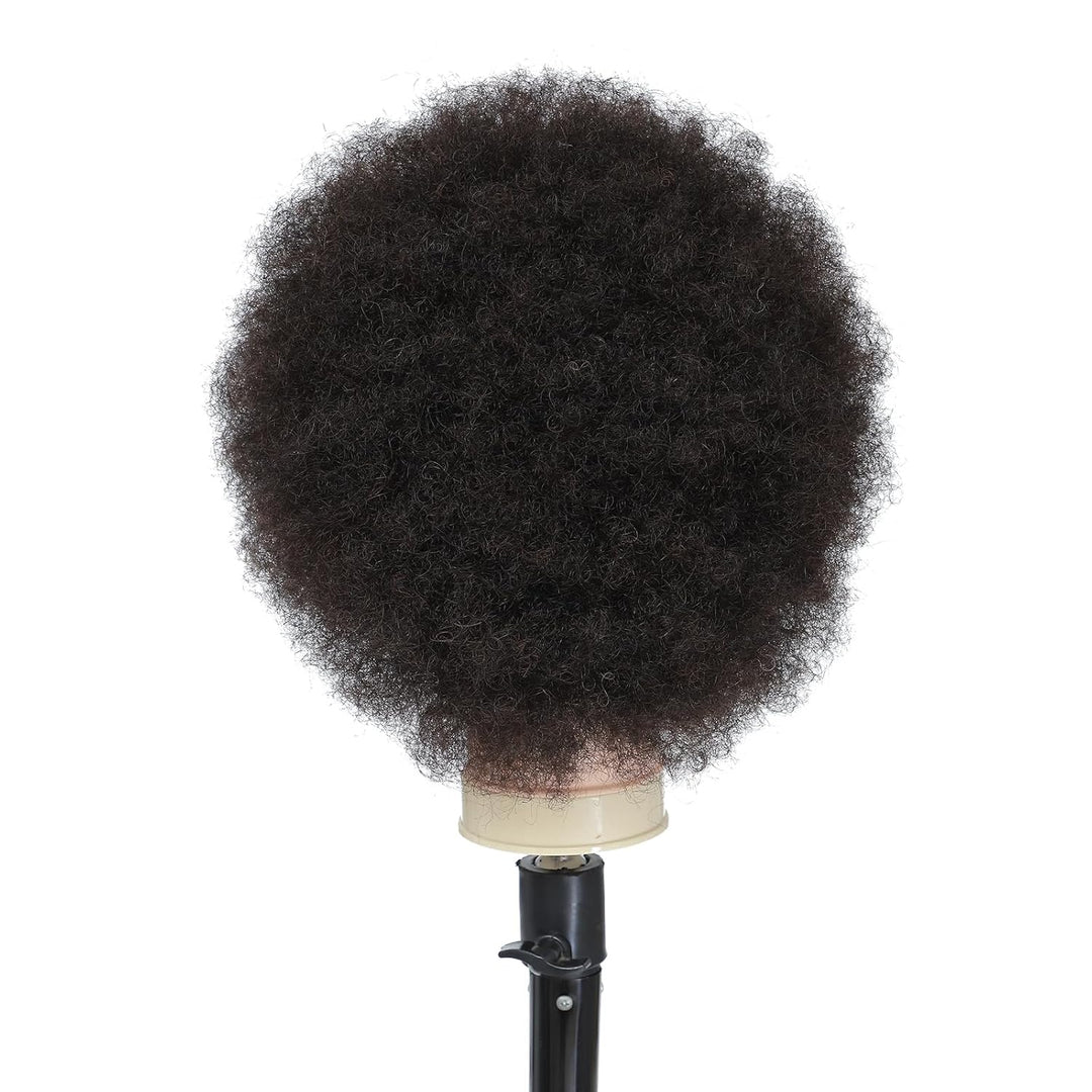 Tcwuzick Ausbildung Kopf African American mit 100% Echthaar Schaufensterpuppe Kopf Kosmetologie Afro