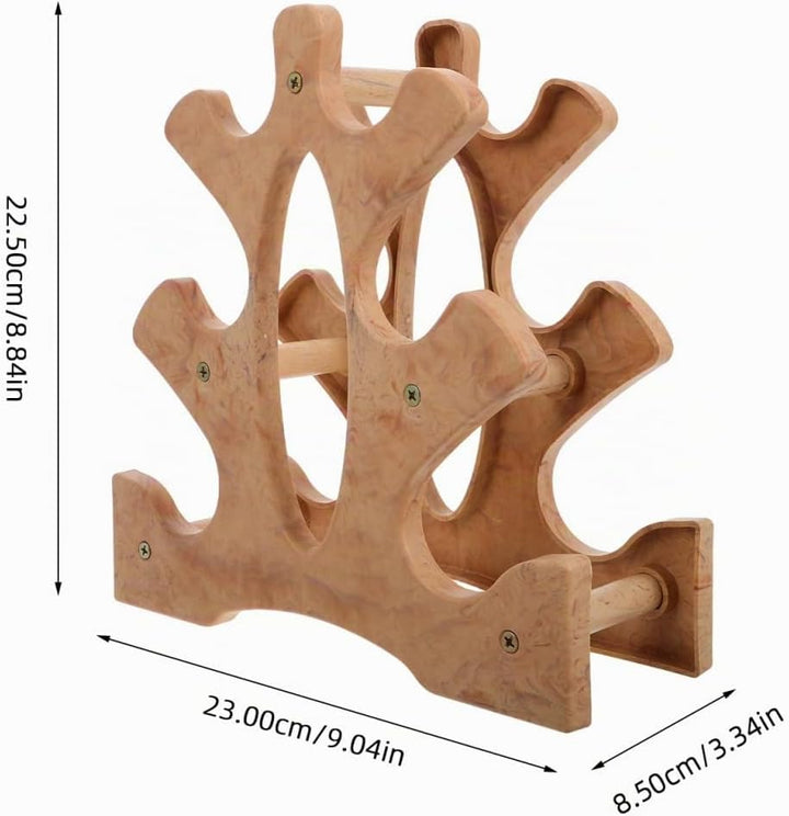 GANAZONO Kleiner Hantelständer Aus Holz Für Zuhause Robustes 3-Schicht Hantelregal Zur Aufbewahrung