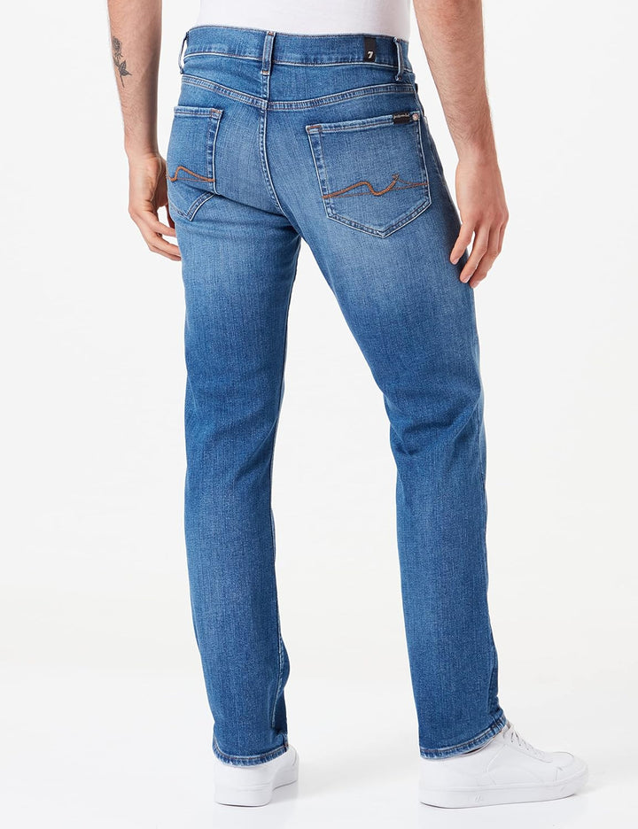 7 For All Mankind Herren Slimmy Stretch Tek Jeans 28W / 28L Mid Blue, 28W / 28L Mid Blue